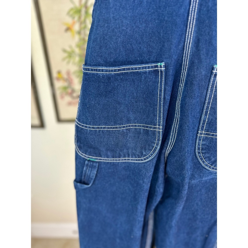 Liberty Overalls Blue Denim Bib Overalls Painter Workwear Size Medium Vintage - Picture 9 of 16